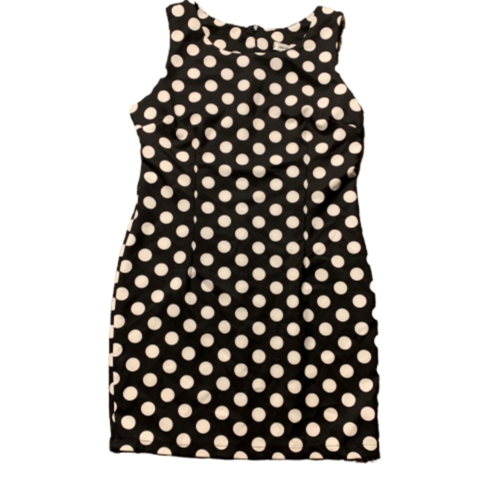 New Collection black polka dot sleeveless dress